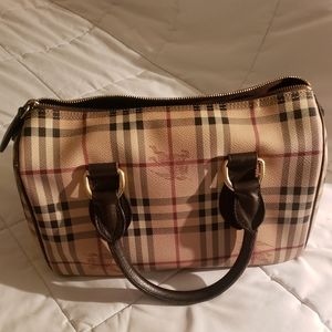Authentic Burberry Haymarket Check Boston Bag